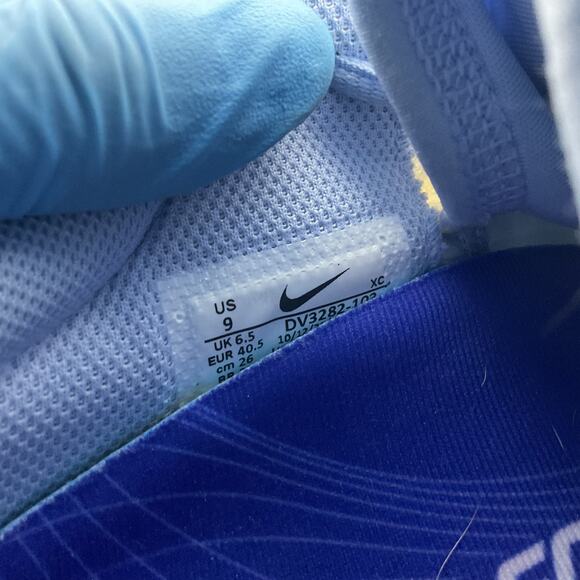 Nike Women's White Blue Air Court Zoom Sneakers Size 9 Preowned - Picture 5 of 6